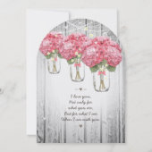 Romantisch Bleek Roze Mason Jar Firefly Wedding Kaart (Achterkant)