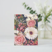 Romantisch bloemboeket briefkaart (Staand voorkant)