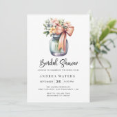 Romantisch bloemboeket bruidsmeisjesfeest  kaart (Staand voorkant)