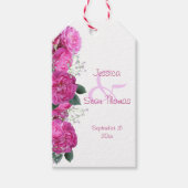 Romantisch bloemboeket bruiloft cadeaulabel (Voorkant)