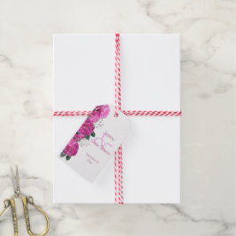Romantisch bloemboeket bruiloft cadeaulabel