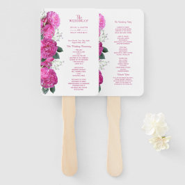 Romantisch bloemboeket bruiloftsprogramma handwaaier