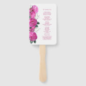 Romantisch bloemboeket bruiloftsprogramma handwaaier (Achterkant)