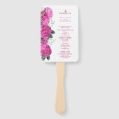 Romantisch bloemboeket bruiloftsprogramma handwaaier (Voorkant)