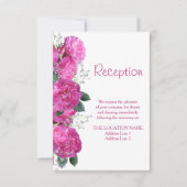 Romantisch bloemboeket bruiloftsreceptie kaart (Voorkant)