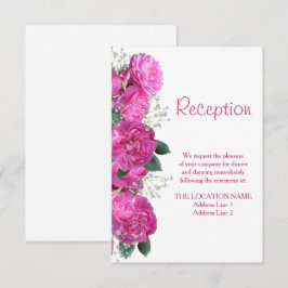 Romantisch bloemboeket bruiloftsreceptie kaart