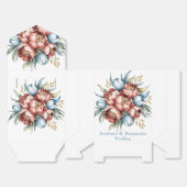 Romantisch bloemboeket: pioenen & tulpen bruiloft bedankdoosjes (Ongevouwen)