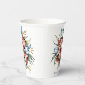 Romantisch bloemboeket: pioenen & tulpen bruiloft papieren bekers (Rechts)