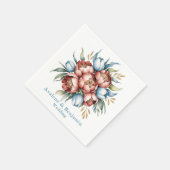 Romantisch bloemboeket: pioenen & tulpen bruiloft servet (Hoek)