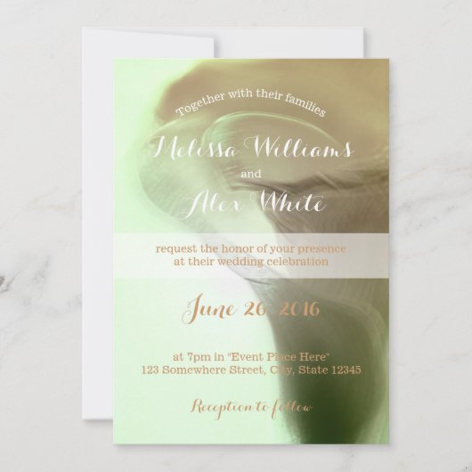 Romantisch bloemdetail bruiloft kaart (Voorkant)