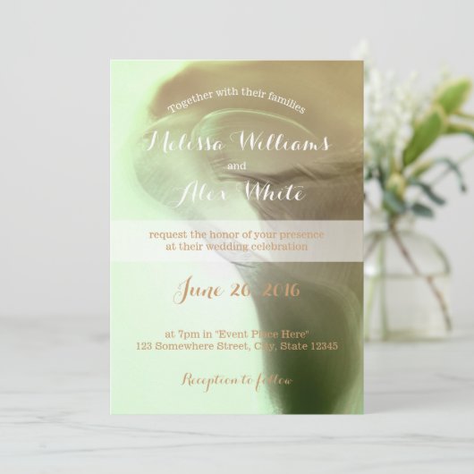 Romantisch bloemdetail bruiloft kaart (Staand voorkant)