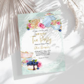 Romantisch Bloemen Blueberry theepot bruids thee p Kaart