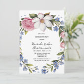 Romantisch Bloemen Boeket Bruidsmeisjes Luncheon Kaart (Staand voorkant)