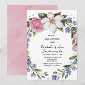 Romantisch Bloemen Boeket Bruidsmeisjes Luncheon Kaart (Voorkant / Achterkant)