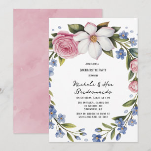 Romantisch Bloemen Boeket Bruidsmeisjes Luncheon Kaart