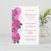 Romantisch Bloemen Boeket bruiloft repetitie diner Kaart (Staand voorkant)