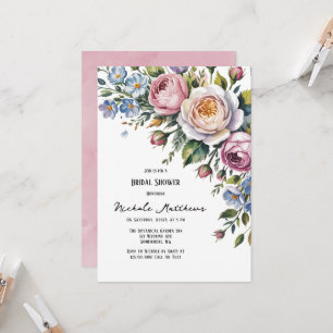 Romantisch Bloemen Boeket Brunch & Bubbly Kaart