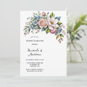 Romantisch Bloemen Boeket Huwelijksfeest Kaart (Staand voorkant)