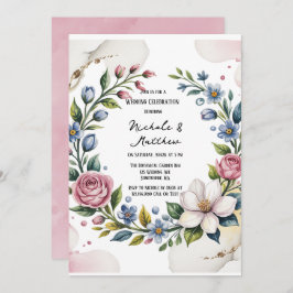 Romantisch Bloemen Boeket Huwelijksfeest Kaart