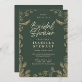 Romantisch Bloemen Botanisch Donkergroen Vrijgezel Kaart (Voorkant / Achterkant)