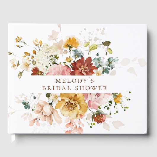 Romantisch bloemen gastboek gastenboek (Voorkant)