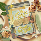 Romantisch  Bloemen Goud Huwelijksontwerp Uitnodigingen Wikkel