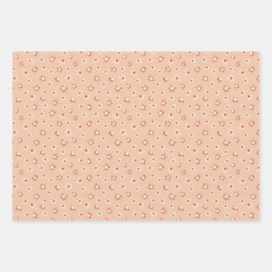 Romantisch Bloemen Hand-getrokken veelkleurig Inpakpapier Vel (Voorkant 3)