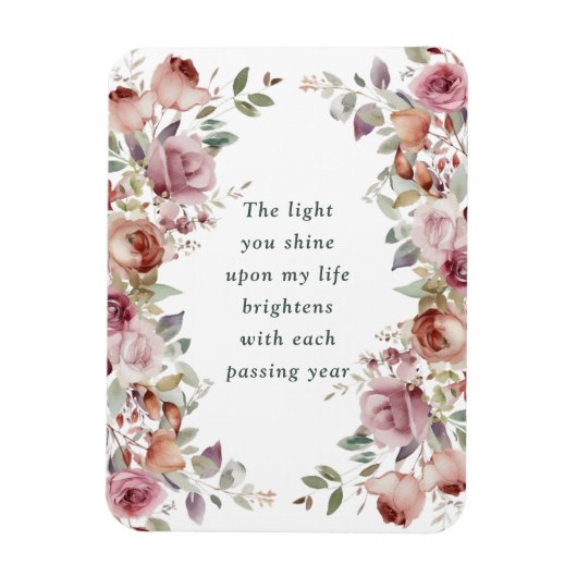 Romantisch Bloemen Jubileum Gift Magneet (Verticaal)