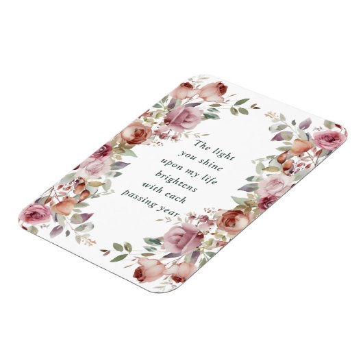 Romantisch Bloemen Jubileum Gift Magneet (Linkerzijde)