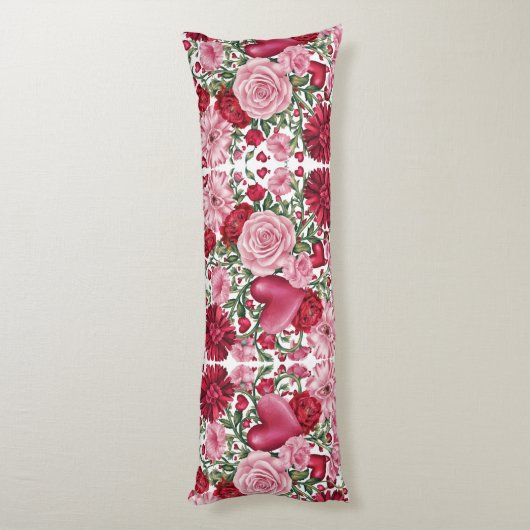 Romantisch Bloemen Lichaamskussen (Achterkant (Verticaal))