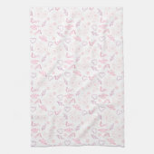 Romantisch Bloemen Liefdespatroon Theedoek (Verticaal)