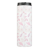 Romantisch Bloemen Liefdespatroon Thermosbeker (Achterkant)