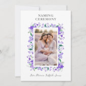 Romantisch Bloemen Lijst Paarse tinten 2 foto's Kaart (Voorkant)