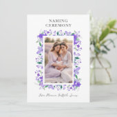 Romantisch Bloemen Lijst Paarse tinten 2 foto's Kaart (Staand voorkant)