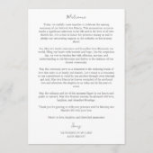 Romantisch Bloemen Lijst Paarse tinten 2 foto's Programmakaart (Achterkant)