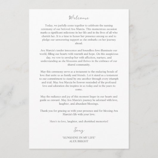 Romantisch Bloemen Lijst Paarse tinten 2 foto's Programmakaart (Achterkant)