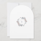 Romantisch Bloemen Monogram Krans Boog Huwelijk Kaart (Achterkant)