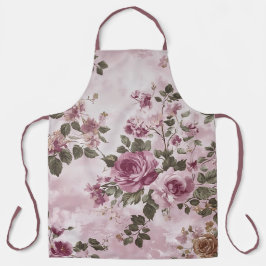 Romantisch Bloemen Roos Roze Waterverf Schort