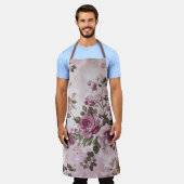 Romantisch  Bloemen Roos Roze Waterverf Schort (Gedragen)