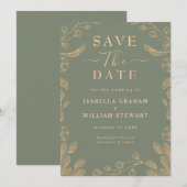 Romantisch Bloemen Salie Groene Botanische Save Th Kaart (Voorkant / Achterkant)