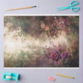 Romantisch Bloemen, Scène, Bourgogne Wijn & Groen Tissuepapier (Craft)