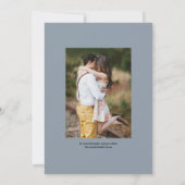 Romantisch Bloemen Stoffig Blauw Foto Bruiloft Save The Date (Achterkant)