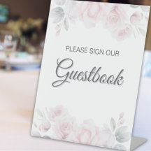 Romantisch Bloemen Trouwen Guestbook Sign