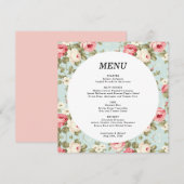 Romantisch Bloemen Trouwen Ronde Menu Kaart (Voorkant / Achterkant)
