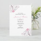 Romantisch Bloemen Verloving Uitnodiging Kaart (Staand voorkant)