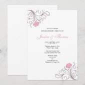 Romantisch Bloemen Verloving Uitnodiging Kaart (Voorkant / Achterkant)