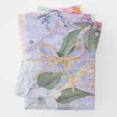  romantisch bloemenboek waterverf gouden script inpakpapier vel (In situ)