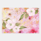  romantisch bloemenboek waterverf gouden script inpakpapier vel (Voorkant 3)