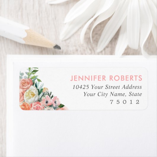 Romantisch bloemendecor bruidsjurk bruiloft retour etiket (Insitu)