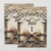  romantisch bloemenkant burlap rustieke bruiloft kaart (Voorkant / Achterkant)